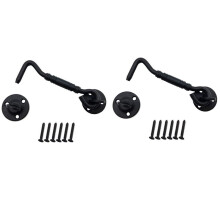 2X Barn Door Lock, 4 Inch Stainless Steel Door Hook & Eye Latch with Mounting Screws, Door Lock Latch for Sliding Door
