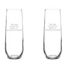 Set of 2 Glass Champagne Flutes Sparkling Wine Glasses The One Where You're My Matron Of Honor Proposal Will You Be My (8.5 oz Stemless)