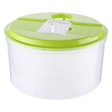 Salad Spinner Lettuce Dryer, One-handed Press Large Vegetable Dryer with Retractable Pusher & Brake Button for Greens, Herbs, Berries