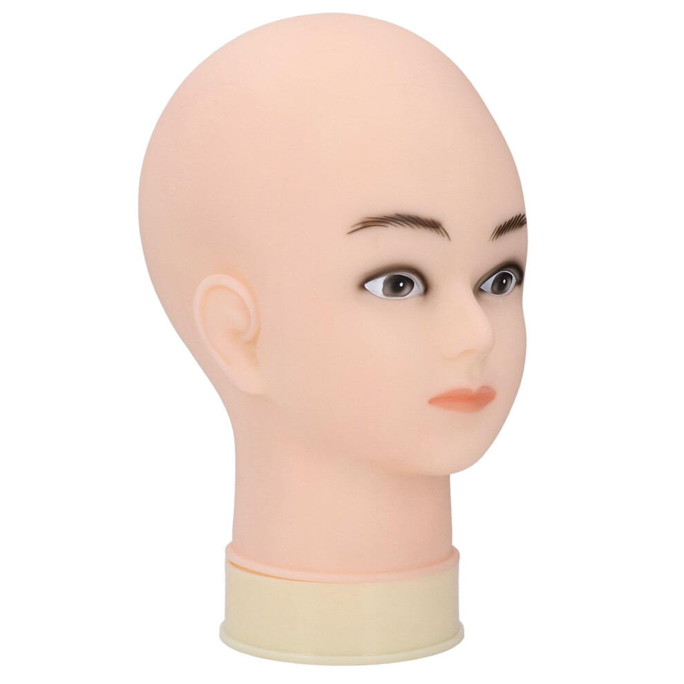 Unisex Pvc Bald Mannequin Head For Wig Making, Realistic Female Head For Hair Styling And Display
