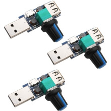 3PCS 5W USB Fan Speed Controller Stepless USB Fan Speed Controller DC 5V DC 4-12V to 2.5-8V Regulator Speed Control Knob with Power Switch