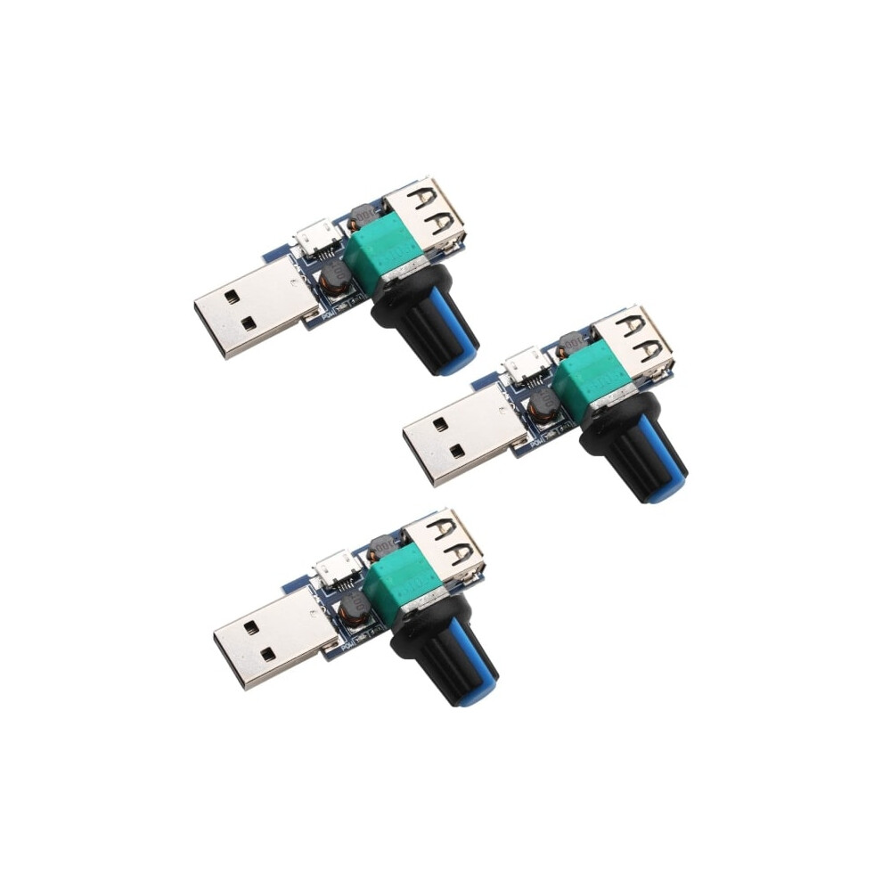3Pcs 5W Usb Fan Speed Controller Stepless Usb Fan Speed Controller Dc 5V Dc 4-12V To 2.5-8V Regulator Speed Control Knob With Power Switch 9418476312618