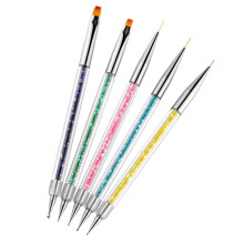 Point Drilling Pen 5 Pcs Nail Art Hlue Detailing Brush Kit Rhinestone Picker Handle: Pp Head: Nylon Bristle Material