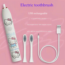 Sanrio Kawaii Hello Kitty Electric Toothbrush Cartoon Automatic Waterproof Toothbrush High-value Student Oral Cleaning Tool