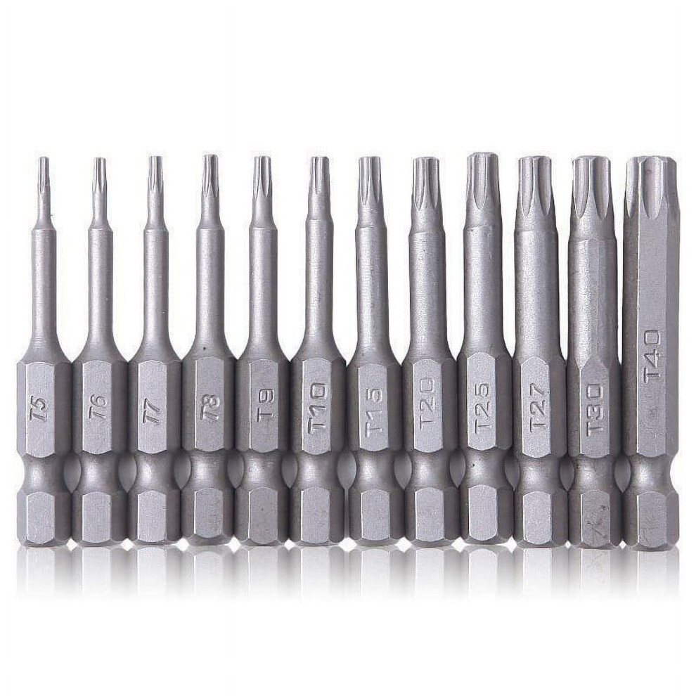 12Pcs Screw Driver Bits Head Magnetic Set With Holes Chromium Vanadium Steel 9130661591942