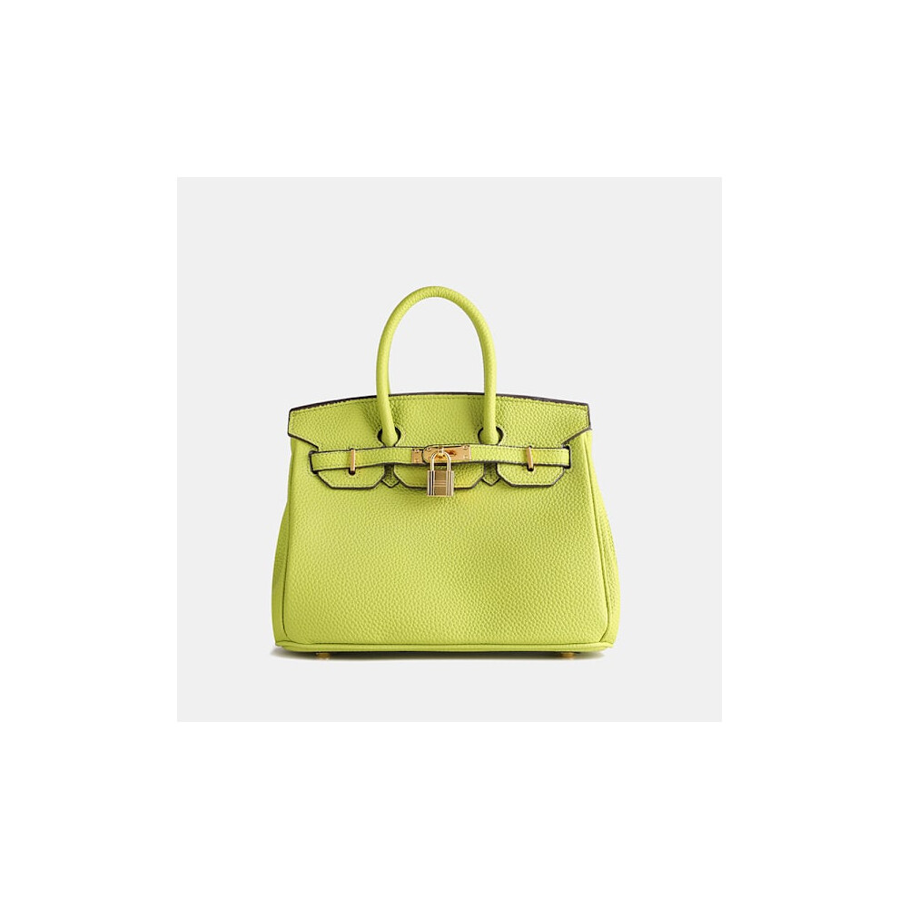 Stylish Lychee Patterned Classic Platinum Bag Women's Bag Luxury Large Capacity Shoulder Crossbody Handbag 30Cm Light Green 9130661591898