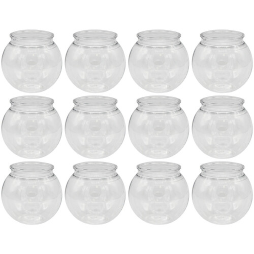 12 Pack - 4 Inch (100mm) Ivy Bowls Clear Plastic Shatterproof