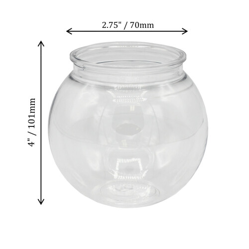 12 Pack - 4 Inch (100mm) Ivy Bowls Clear Plastic Shatterproof 2