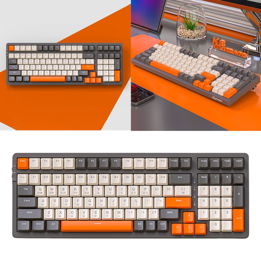 Jixopn Wireless Mechanical Keyboard Bt5.0/2.4Ghz /Type-C Wired ( Axis) Gray/White/Green 9130661595162