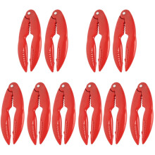 10 Pcs Crab Clamp Lobster Clip Peeler Multifunction Household Red Aluminum Alloy