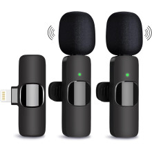 TIFOR Wireless Microphone for compatible with iPhone, 2 Pack Dual Lavalier Mic for compatible with iPhone compatible with iPad, Plug and Play for