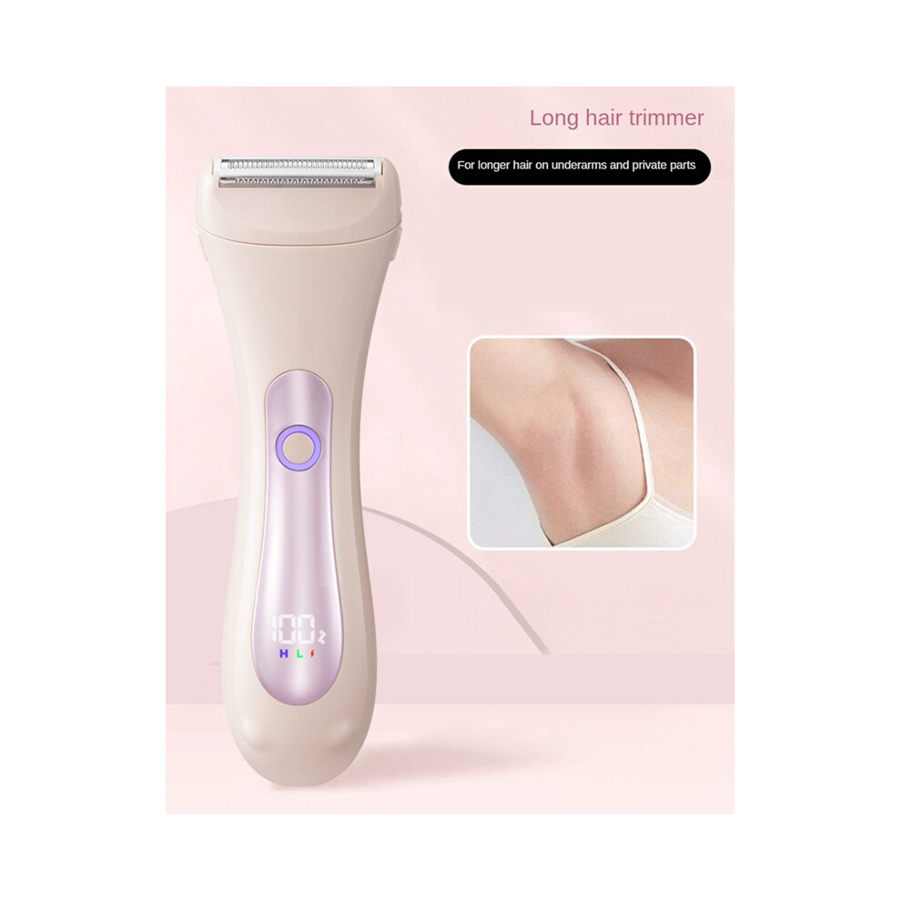 2in1 Electric Bikini Trimmer for Women Electric Shaver Wet/Dry Shaver for Hair Removal From Pubic Area Face Legs Pink
