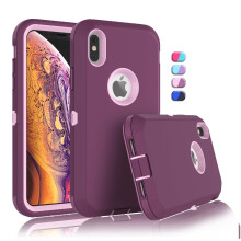 Compatible with iPhone XS Max Cases, 6.5" Shockproof Rugged Armor Case with Hard Plastic & Rubber Bumper, Full-Body Protection