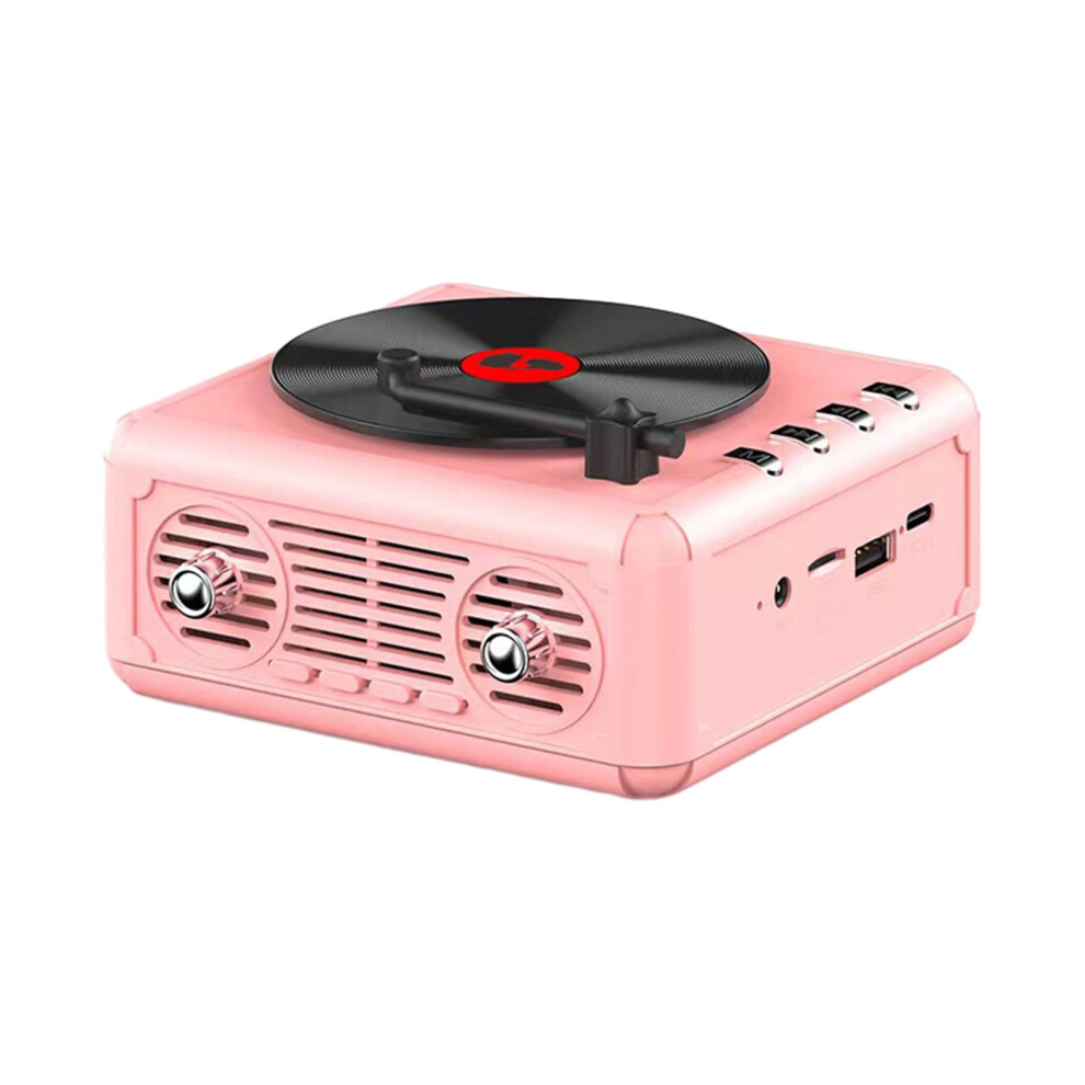 Zeceouar Mini Portable Record Player Compatible With Bluetooth, Card Insert, Subwoofer, Wireless Retro Speaker - Summer Clearance Deal 9170372820801