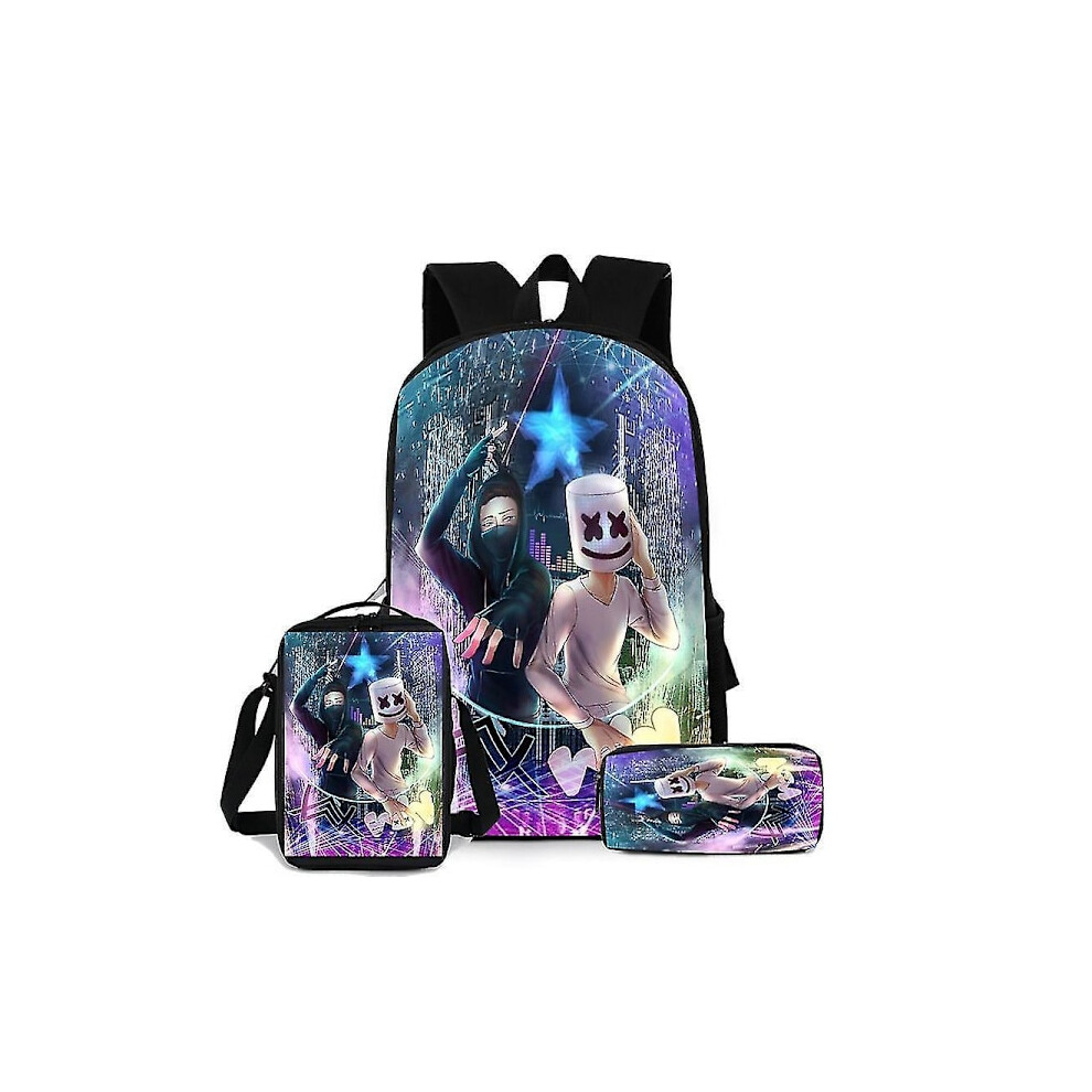 Kids Marshmello Dj 3piece Schoolbag Backpack Pattern 3