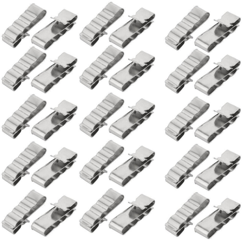 Solar Panel Wire Clamp Clips Aluminum Rectangular Tubing Photovoltaic Cable 30 Pcs 9165521366675