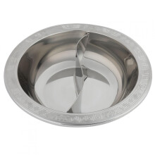 Divided Hot Pot, Extra Thick Divided Stainless Steel Hot Pot for Induction Cooker Cooking Pot Chinese Fondue.