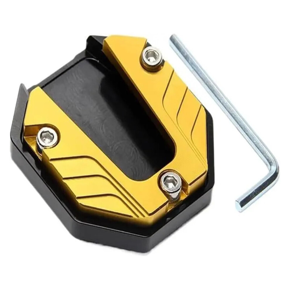Motorcycle Kickstand Extender Cnc Aluminum Side Stand Foot Support Plate Anodized Finish Yellow 9070919659409