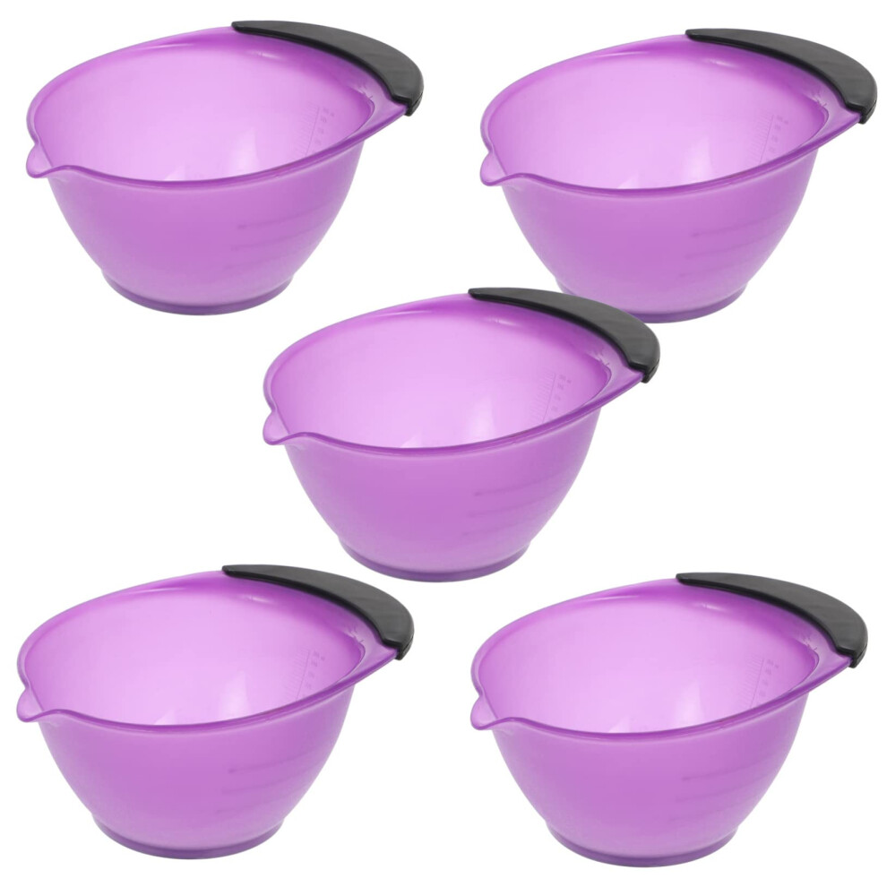 5pcs Hair Dye Mixing Bowl with Handle, Professional Salon Hair Coloring Bowls, Easy Clean NonSlip Base