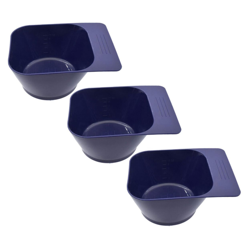 3pcs Hair Dye Mixing Bowl Set with Handle for Precise Application Salon and Home Use
