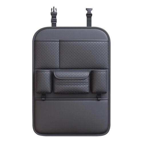 Car Seat Back Organizer Waterproof MultiPocket Capacity Backseat Storage Bag AntiKick Mat 1pc