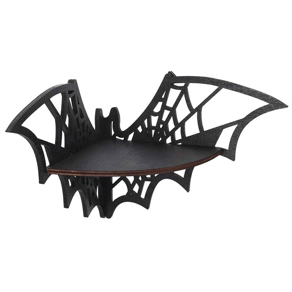 Bat Corner Shelves, Wooden Gothic Floating Wall Shelves For Bedroom, Bathroom, Kitchen, Compatible With Crystal Display 9009879019107