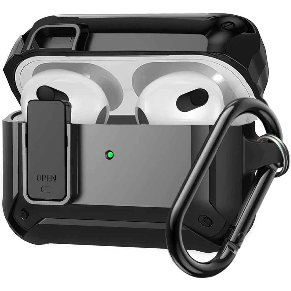 Compatible With Airpods 3Rd Generation Case With Lock Lid, Armor Airpod 3 Case Cover Full-Body Ged Protective Case Shockproof 9009879020226
