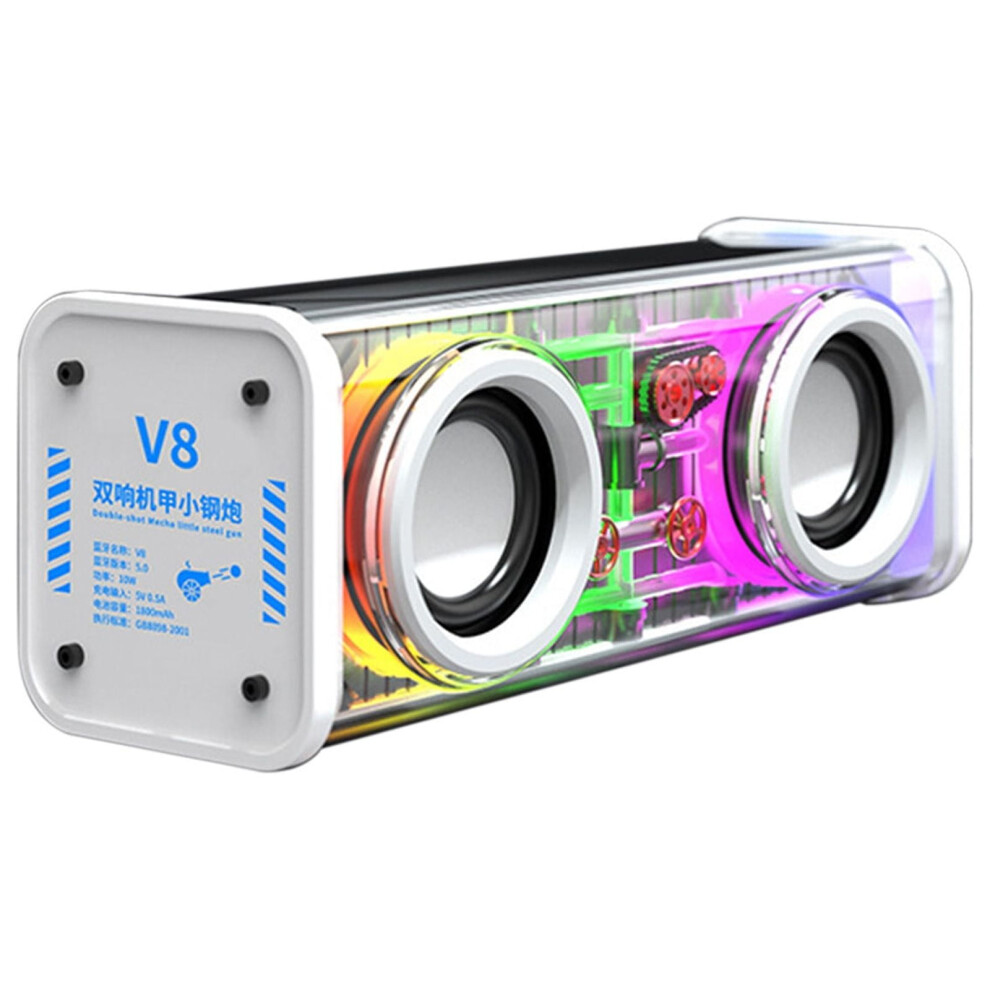 Valseel Bluetooth Wireless Transparent Mecha Speaker, Portable With Led Stereo Sound, 5H Playtime, Compatible With All Devices Light 9009879021292