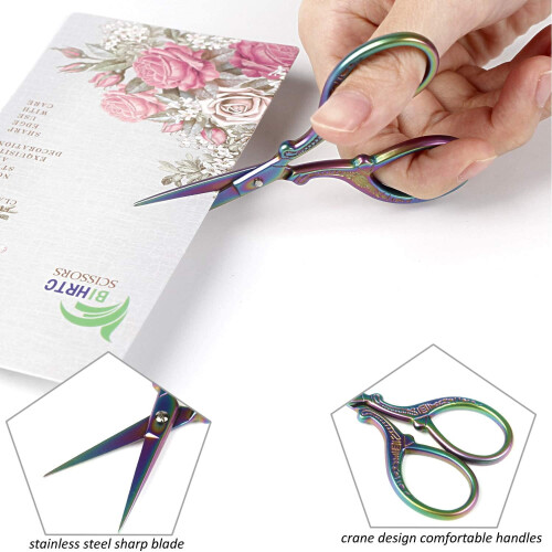 BIHRTC 3.6" Mini Embroidery Scissors Sewing Craft Scissors Stainless Steel compatible with Sharp Tip Shears for Needlework Threading Art DIY Tools 2