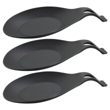 3 Pcs Kitchen Utensils Shelf Bracket Silicone Spoon Rest Scoop for Tableware Silica Gel
