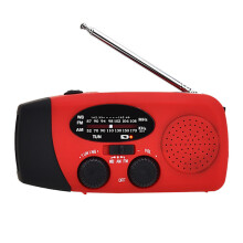 Emergency solar radio hand crank weather radio with LED