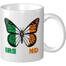 Butterfly Cuba Flag Coffee Mugs 11 oz White Ceramic Drinking Cup 330 ml with Handle for Water, Tea, Milk Men Women Gift