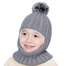 Rinsvye Baby Winter Hat Scarf & Mittens Set - Knit Beanie with Pompom, Neck Warmer for Toddler Boys & Girls