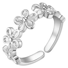 RSAMD beautiful Fashion 925 silver flower Women wedding open Ring jewelry party gift