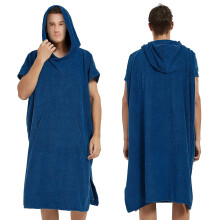 EQWLJWE Unisex Surf Beach Poncho,Solid Color Wetsuit Changing Towel Bath Robe with Hood for Surfing Swimming Bathing Gift Navy