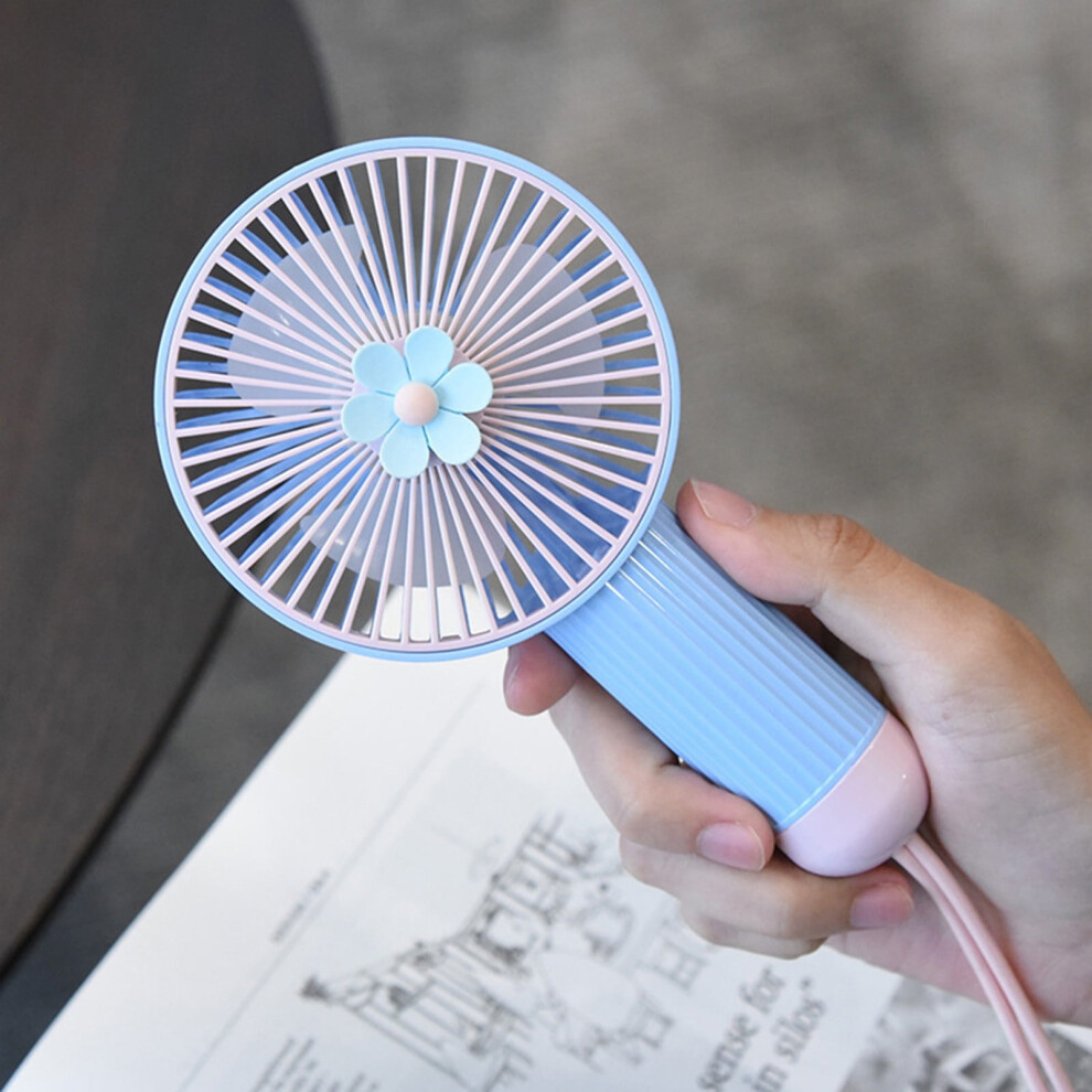 Bocqde Handheld Fan Rechargeable Personal Fans Smart Handheld Small Fan Clear Small Flower 3 Usb Charging Student Gift Rope Small Fan Clearance! Blue 9557311169373