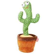 Dancing Cactus with 120 Songs Speaker Lighting and Recording Cactus Singing and Repeating Your Words Gift for Kids Children