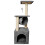 Scratching post with cave, tunnel & plush platforms grey 1