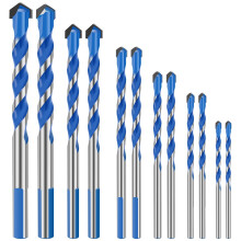 Wekvgz 12pcs Drill Bit Set, Triangle Shank Masonry Drill Bits 3/4/5/6/8/10/12mm Carbide for Concrete, Tiles, Mirrors, Glass, Ceramic - Fast Precision