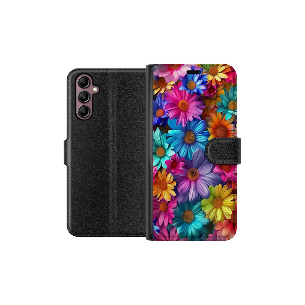 Compatible With Samsung Galaxy A14 5G Wallet Case Gerbera Flowers Colorful Decor Floral Motif Popular Design 9557311679452