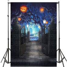 Showyou 5x7ft/1.5x2.1m Christmas & Halloween Holiday Theme Photography Backdrops for Photography/Party/Decoration