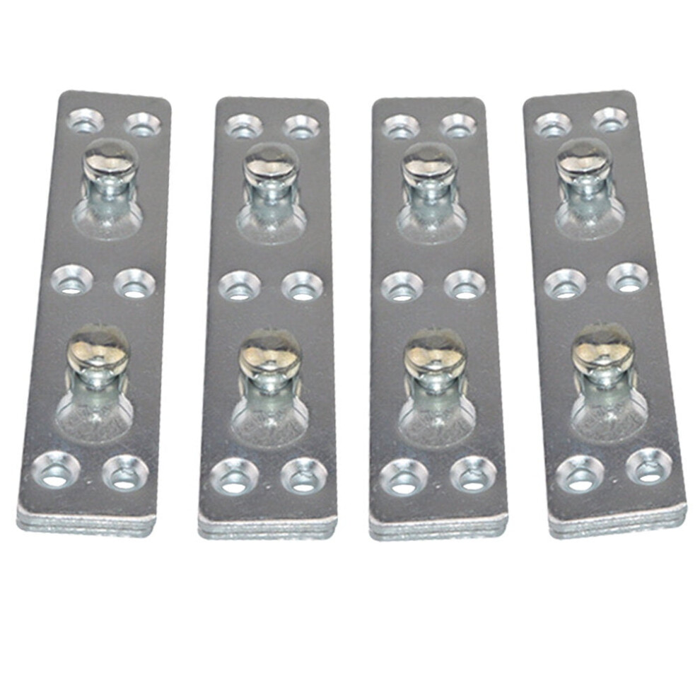 Mizh 1 Set 4Pcs Bed Hinge Bed Bolt Thicken Bed Gemel Connecting Hinge Accessories (Silver) 9450273702049