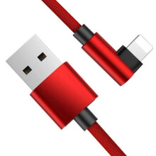 2m Durable Braided Metallic Lightning Cable Quick Charge 3.0 Blue