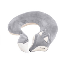 Cute Fox U-Shaped Pillow Gray, Cartoon Animal Cervical Support Pillow, 1X U-Pillow for Neck Protection