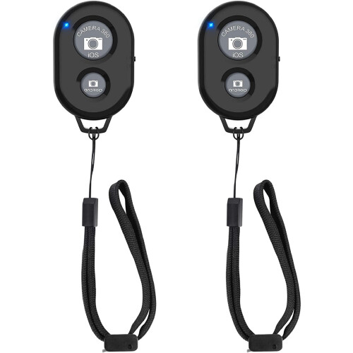 Wireless Camera Remote Shutter for Smartphones (2 Pack), Wireless Phone Camera Remote Control Compatible