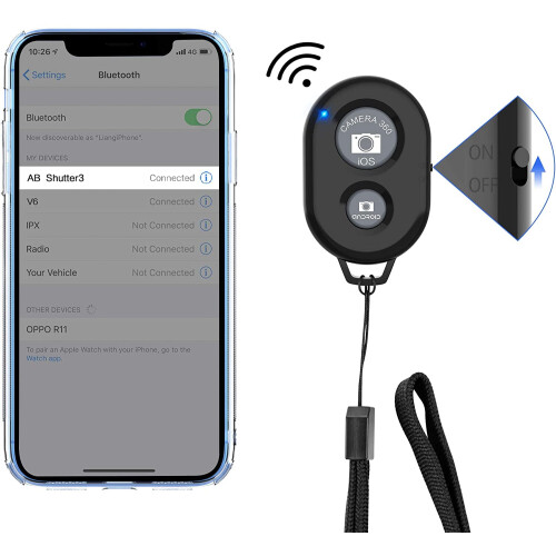 Wireless Camera Remote Shutter for Smartphones (2 Pack), Wireless Phone Camera Remote Control Compatible 1