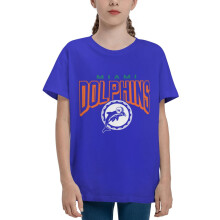 Dolphins Kids Short Sleeve Shirt Sports Football Team Logo for Baseball Fans Gifts Suitable For Boys And Girls