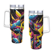 Pikachu 40oz H2.0 Stainless Steel Vacuum Insulated Tumbler With Lid And Straw For Water, Iced Tea Or Coffee, Smoothie
