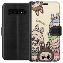 Compatible with Samsung Galaxy S10 Wallet Case Monster Bunny Doll with Flower Wreath Vinyl Figure