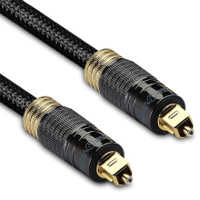 24K Gold Plated Toslink Digital Optical Audio Cable (S/PDIF) - [Zero RFI & EMI Interference] Metal Connectors
